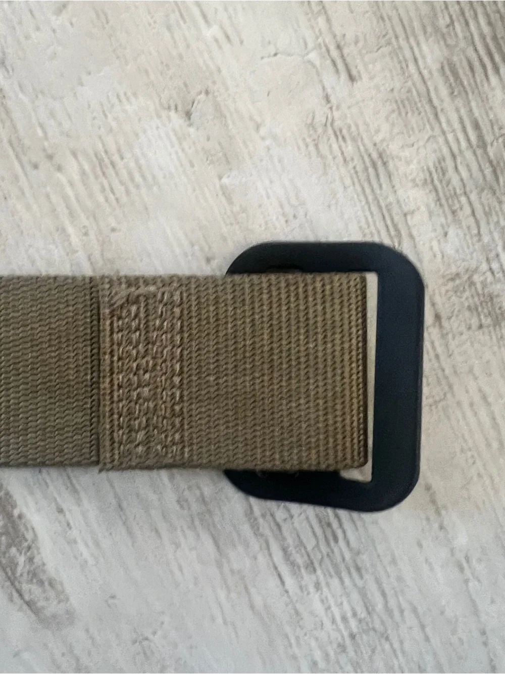US Military Tan 499 Rigger's Belt labeled with NSN 8415-01-630-5496 Stamped 40